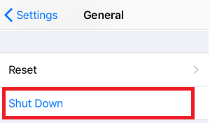 Tap on Shut Down
