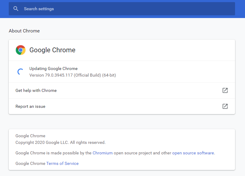 Update Google Chrome