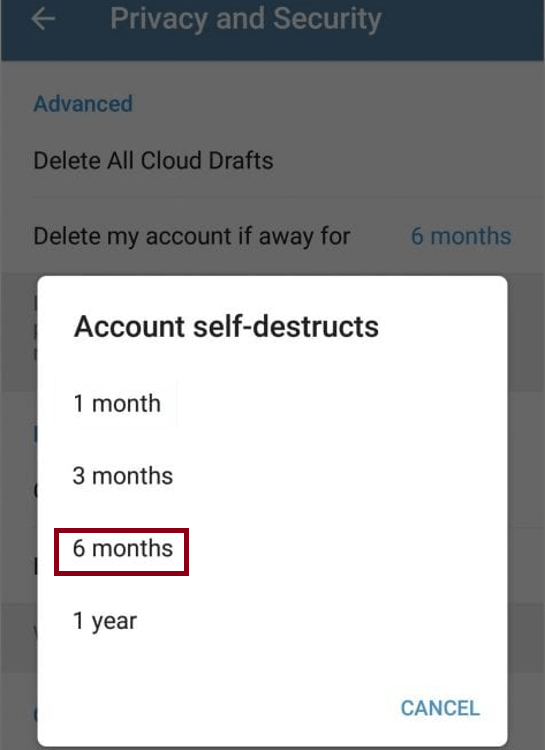 delete telegram account