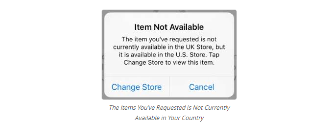 iOS apps not available in your country