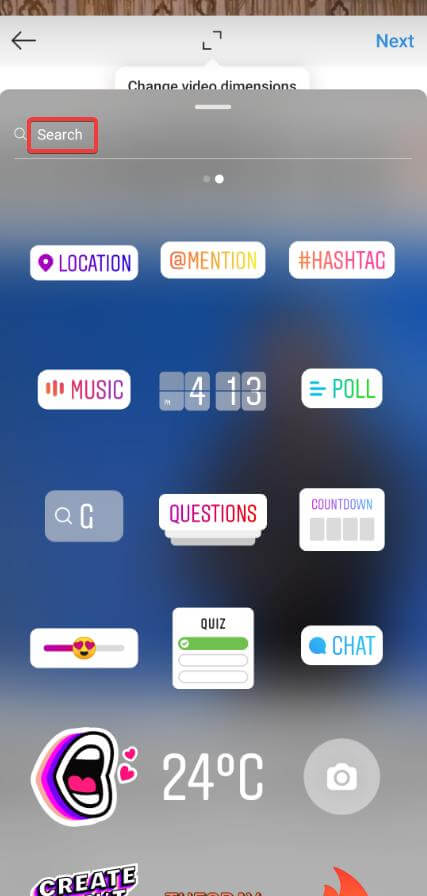 Add Sticker or Swipe Up