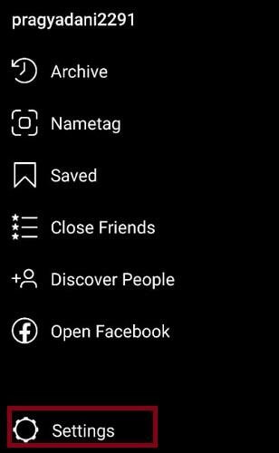 Click on Instagram Setting icon