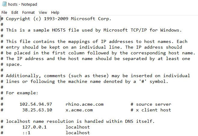 Editing Windows Host File