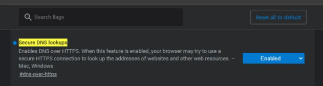 Enable DNS over HTTPS in Edge Chromium