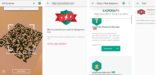 Kaspersky’s QR Code reader and scanner