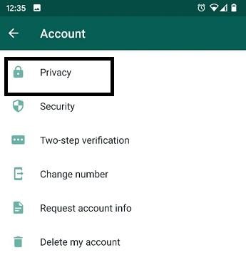 Privacy option