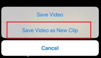 Save Videos As New Clip
