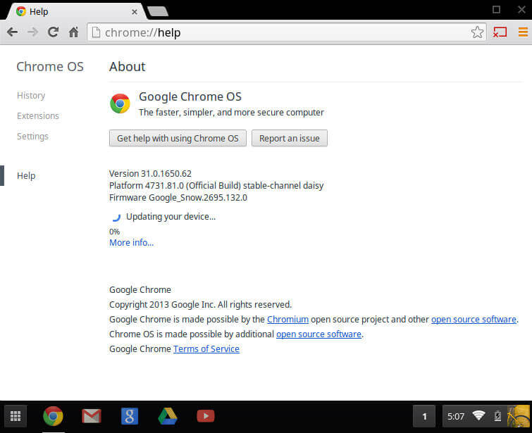 Updating Drivers in Chromebook