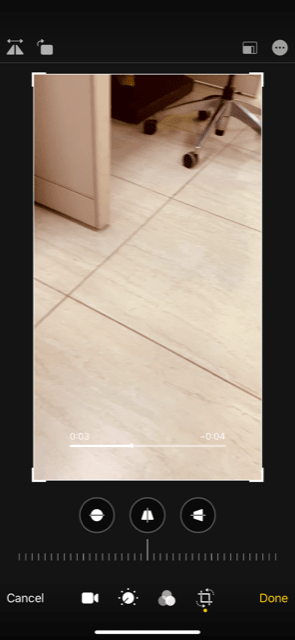 crop feature on iPhone