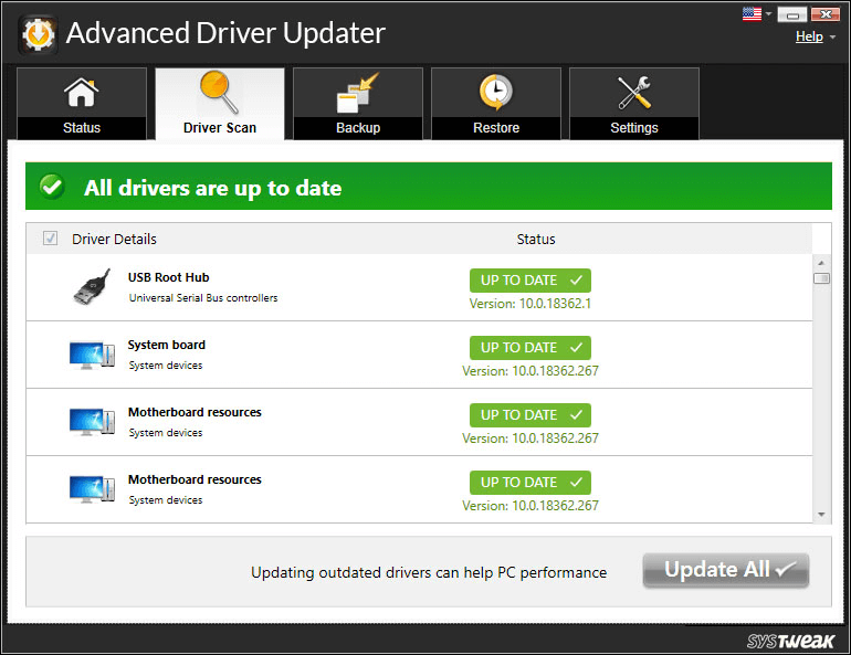 All Device drivers up to date