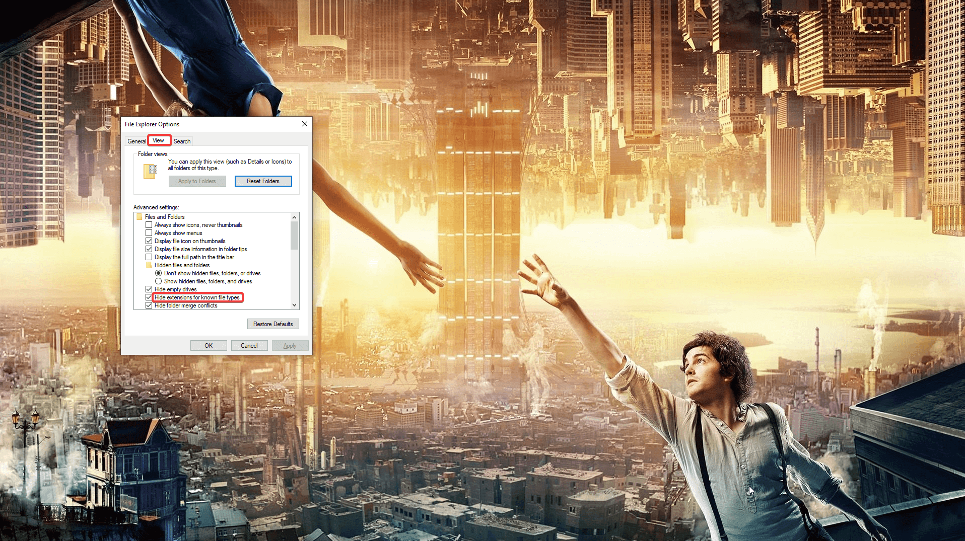 Hide extensions for known file types