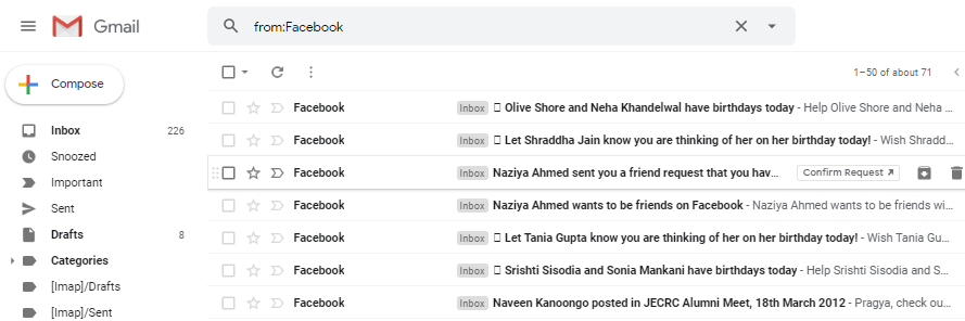 Search for specific cretieria