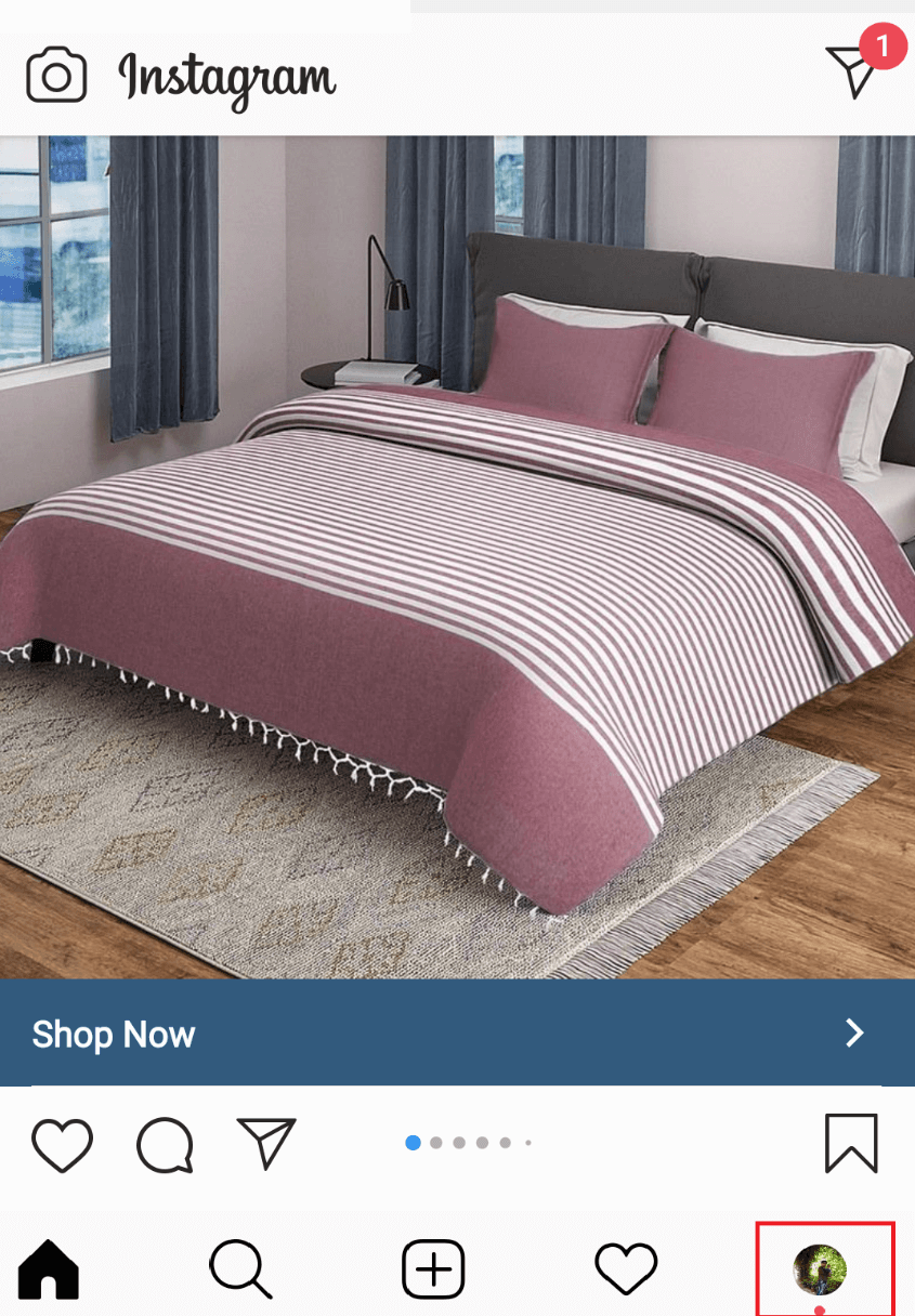 Tap on the profile icon on Instagram