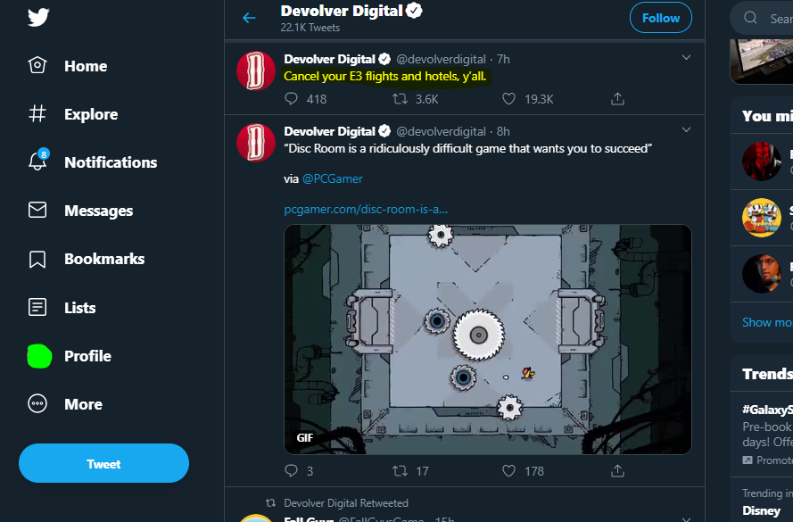 Twitter E3 Cancellation