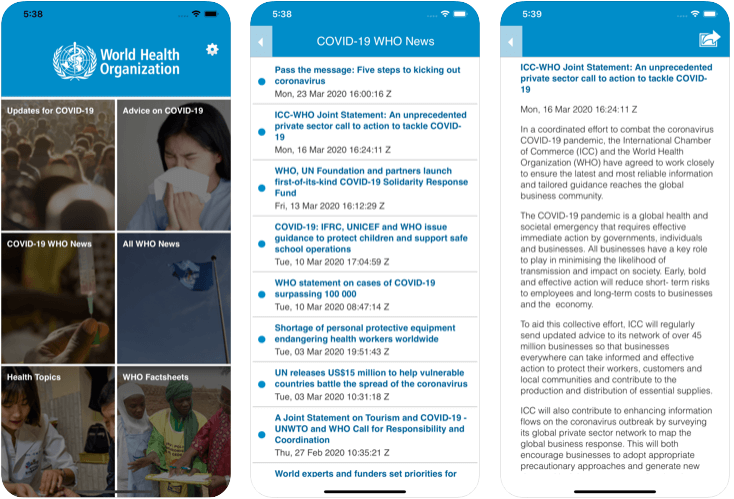 World Health Organization & COVID-19 App