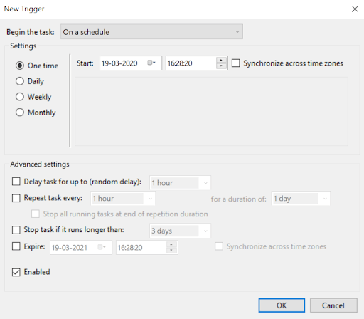 create a new trigger