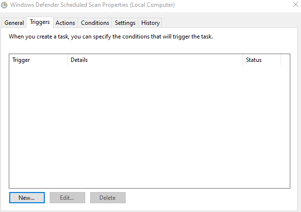tap on the Triggers tab