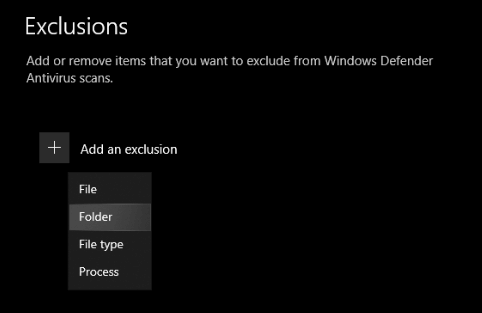 tap to add exclusion