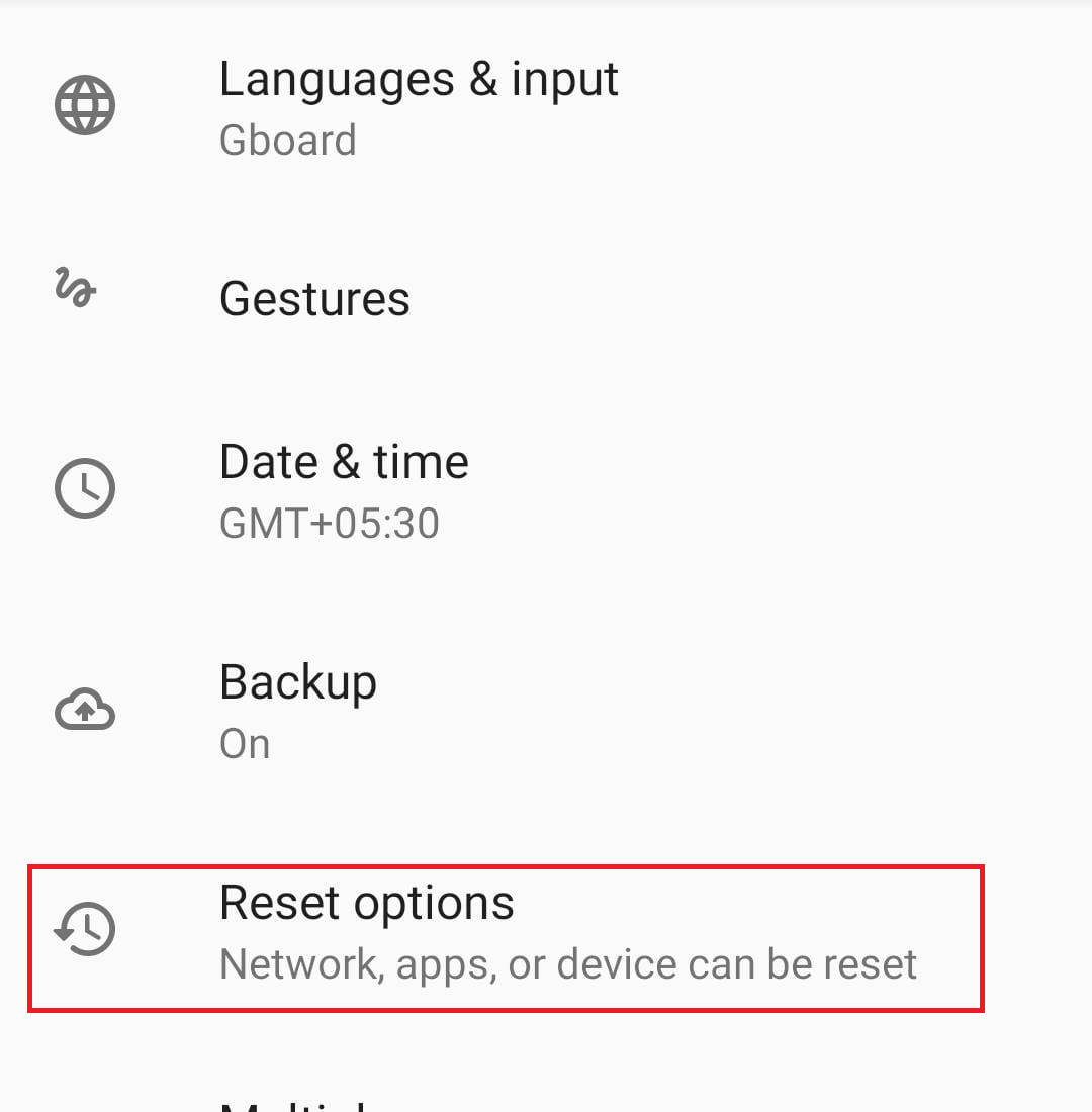 Advanced option