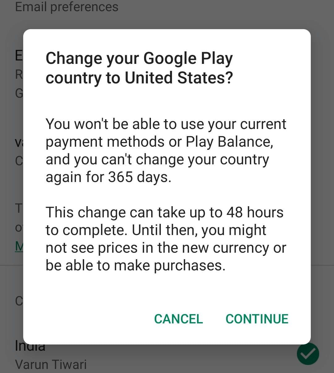 Change Your Google Play Country