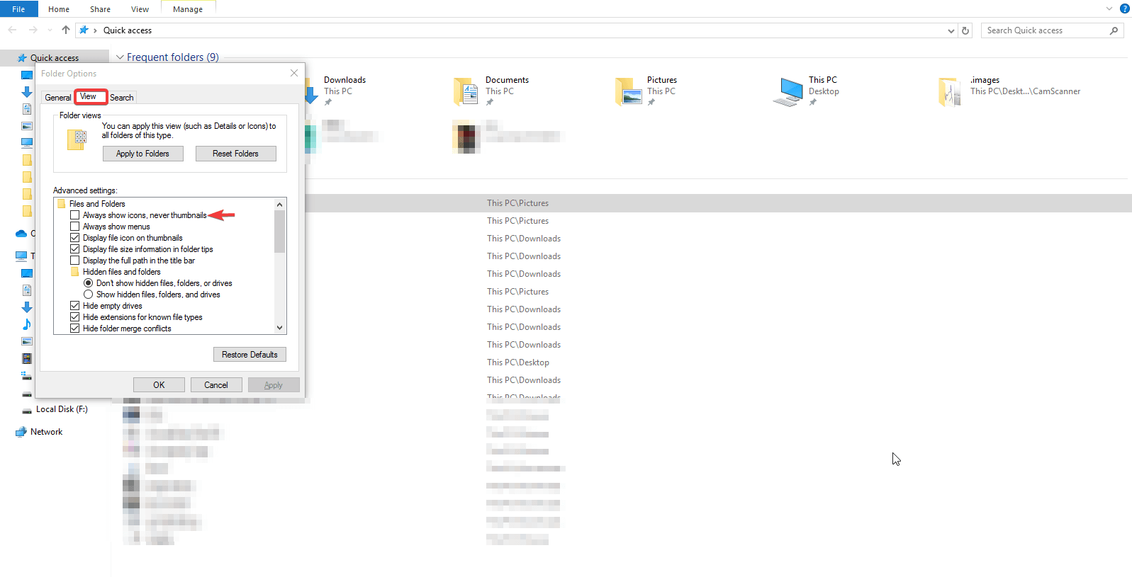Change folder