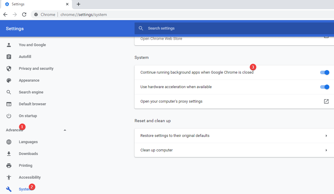 Continue running background