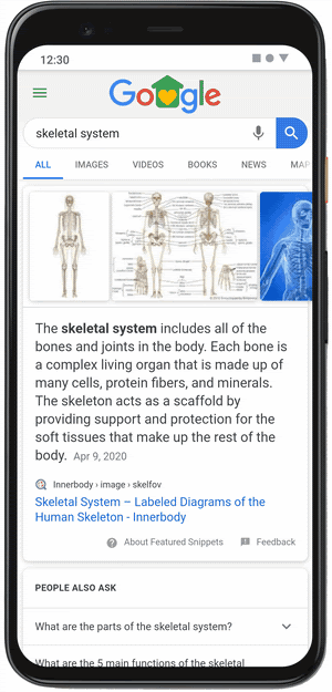 Google 3d skeleton AR object