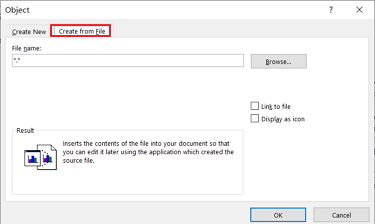 Object dialog box
