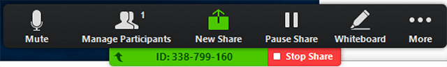 Red button to stop share