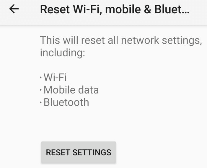 Reset Settings