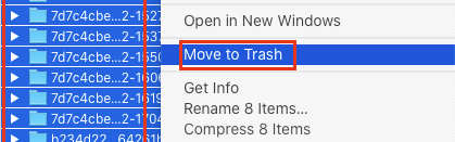 Select move to trash in the backup folder