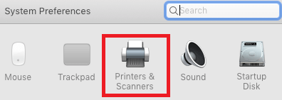 Select printer And Scanners Option