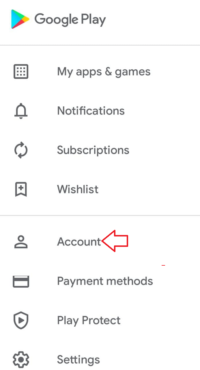 Tap on Account Option of Google Play Store