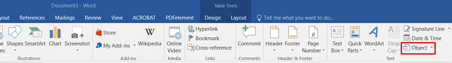 Text group click Object