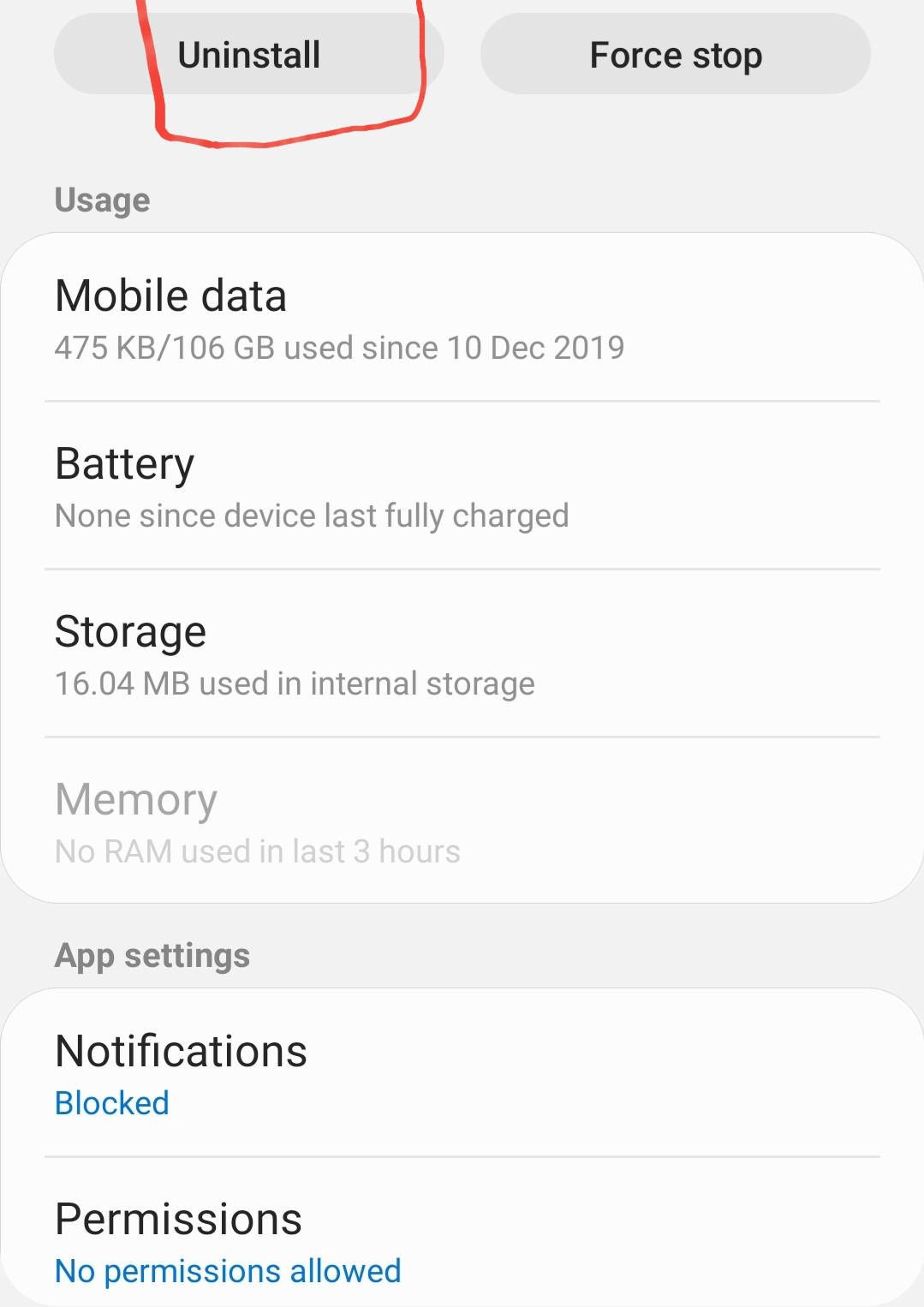Uninstall An Android App