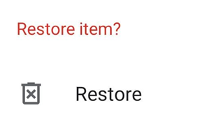 restore item