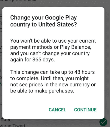 Change google play