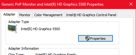 Color management tab
