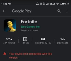 Google Play Store Display The Message