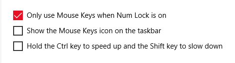 Only use Mouse Keys