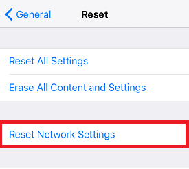 Reset Network Settings