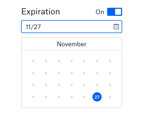 Set shared link expiration date