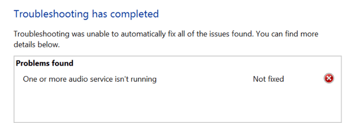 Troubleshooting Has Completed