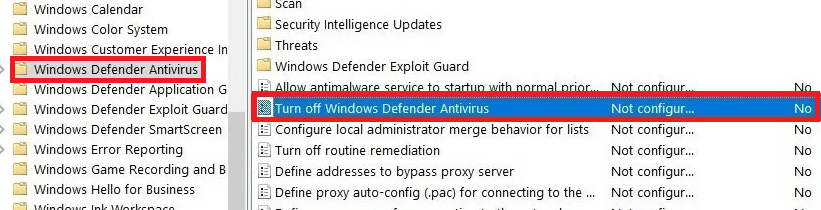 Turn Off windows Defender Antivirus