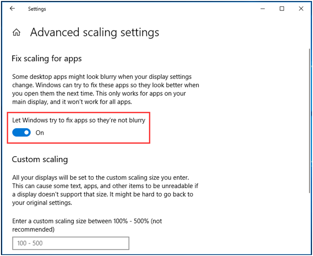 advance setting