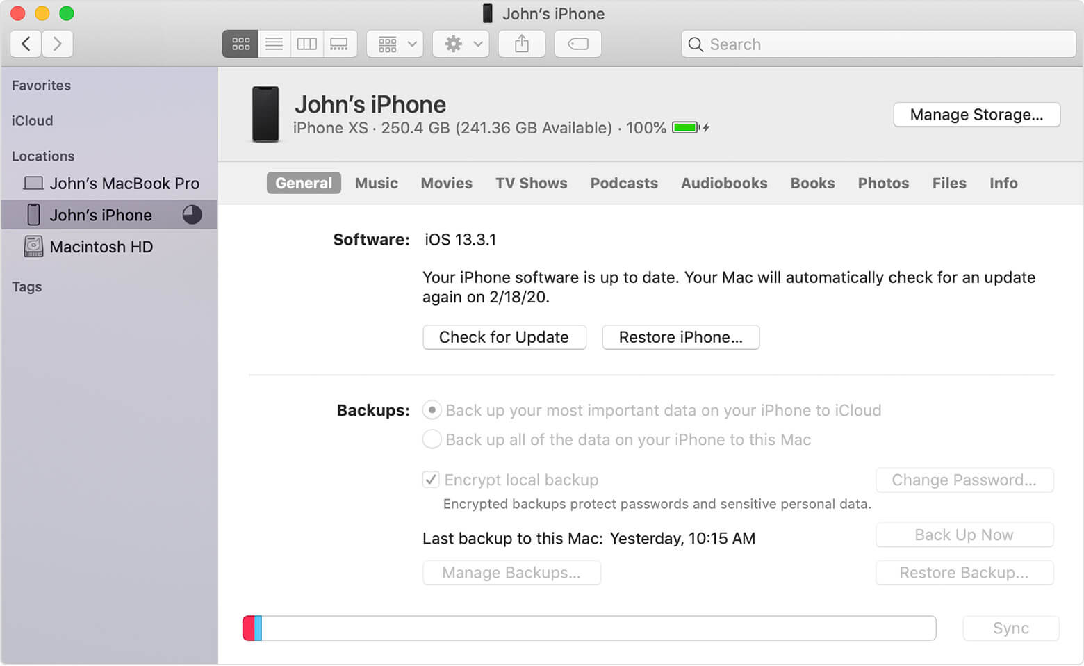 backup iOS data