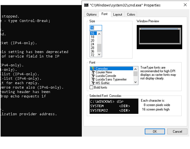 chnage command prompt front
