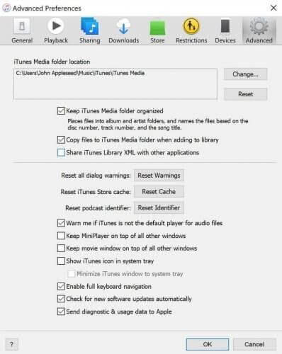 iTunes Media folder