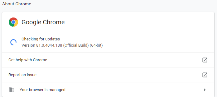 Check For Google Chrome Update