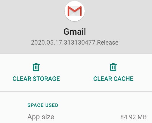 Clear Storage and Cache in Gmail
